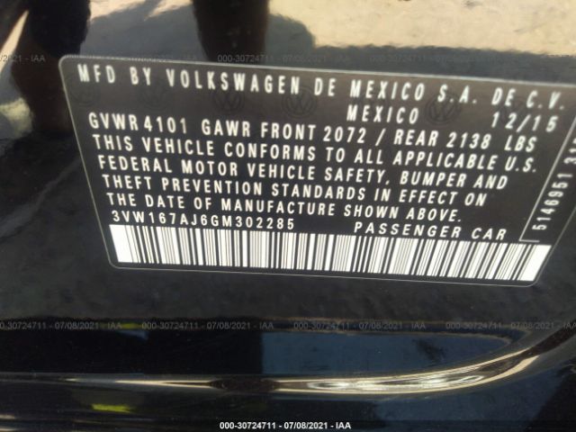 Photo 8 VIN: 3VW167AJ6GM302285 - VOLKSWAGEN JETTA SEDAN 