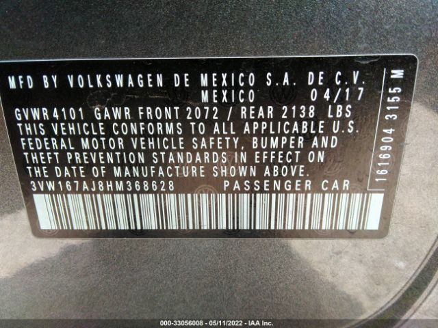 Photo 8 VIN: 3VW167AJ8HM368628 - VOLKSWAGEN JETTA 