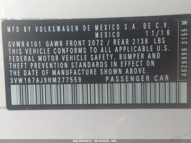 Photo 8 VIN: 3VW167AJ9HM277559 - VOLKSWAGEN JETTA 