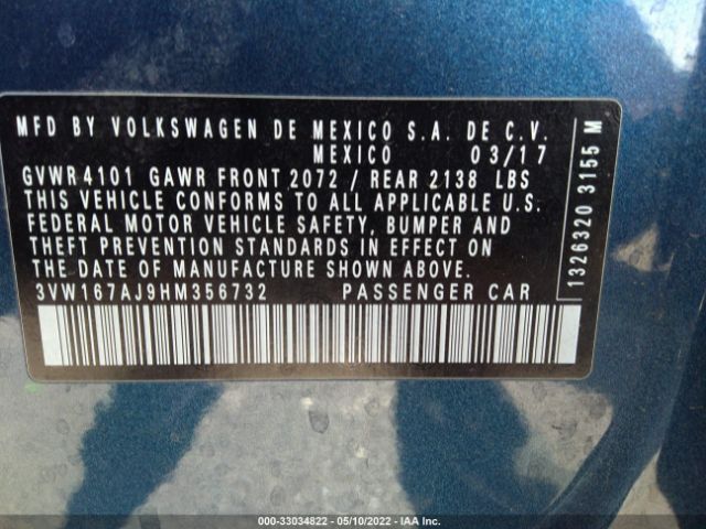 Photo 8 VIN: 3VW167AJ9HM356732 - VOLKSWAGEN JETTA 