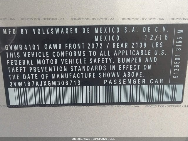 Photo 8 VIN: 3VW167AJXGM306713 - VOLKSWAGEN JETTA SEDAN 