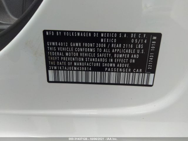 Photo 8 VIN: 3VW1K7AJ0EM439814 - VOLKSWAGEN JETTA SEDAN 