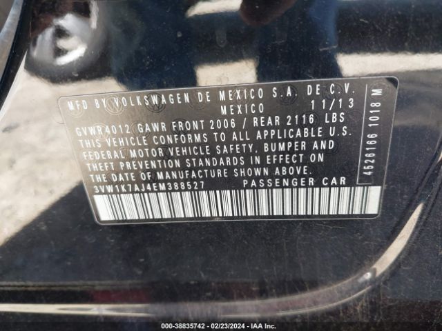 Photo 8 VIN: 3VW1K7AJ4EM388527 - VOLKSWAGEN JETTA 