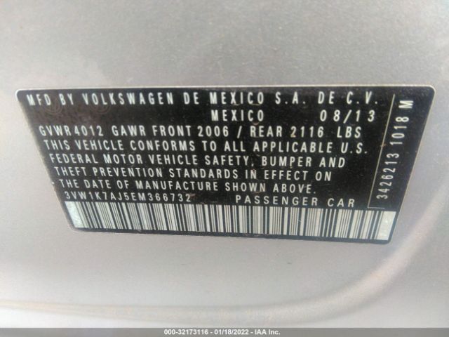 Photo 8 VIN: 3VW1K7AJ5EM366732 - VOLKSWAGEN JETTA SEDAN 