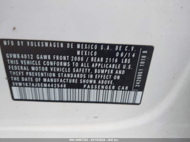 Photo 8 VIN: 3VW1K7AJ5EM442546 - VOLKSWAGEN JETTA 