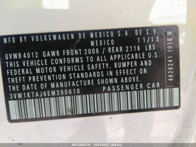 Photo 8 VIN: 3VW1K7AJ6EM390618 - VOLKSWAGEN JETTA SEDAN 