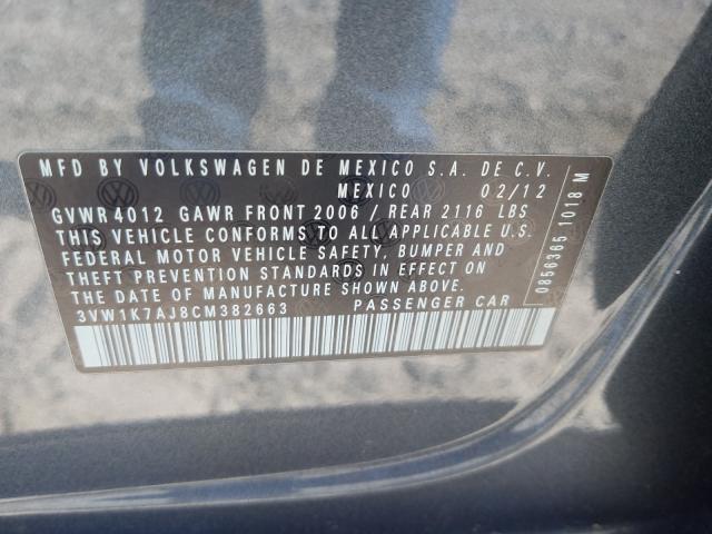 Photo 9 VIN: 3VW1K7AJ8CM382663 - VOLKSWAGEN JETTA BASE 