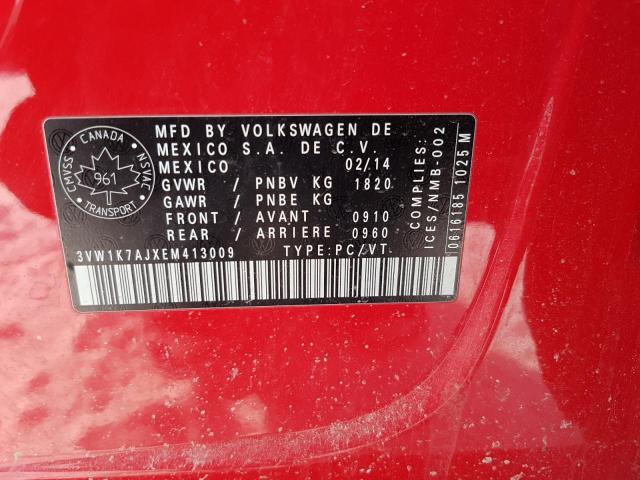 Photo 11 VIN: 3VW1K7AJXEM413009 - VOLKSWAGEN JETTA BASE 