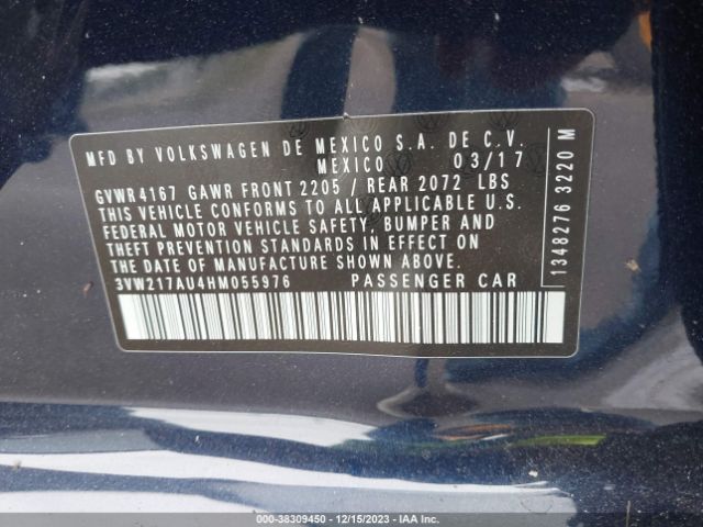 Photo 8 VIN: 3VW217AU4HM055976 - VOLKSWAGEN GOLF 