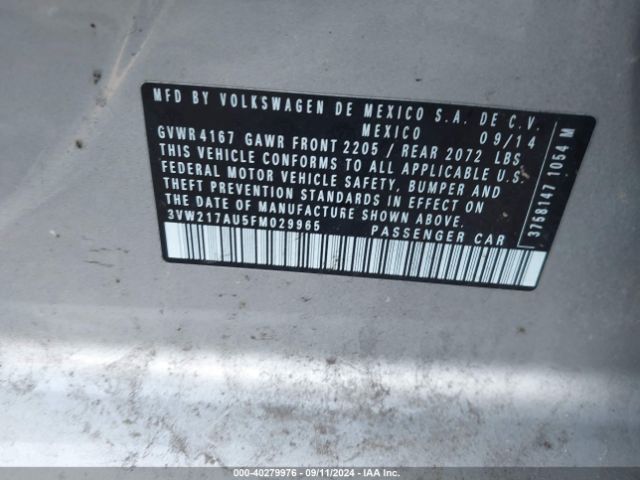 Photo 8 VIN: 3VW217AU5FM029965 - VOLKSWAGEN GOLF 