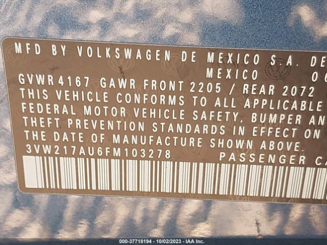 Photo 8 VIN: 3VW217AU6FM103278 - VOLKSWAGEN GOLF 