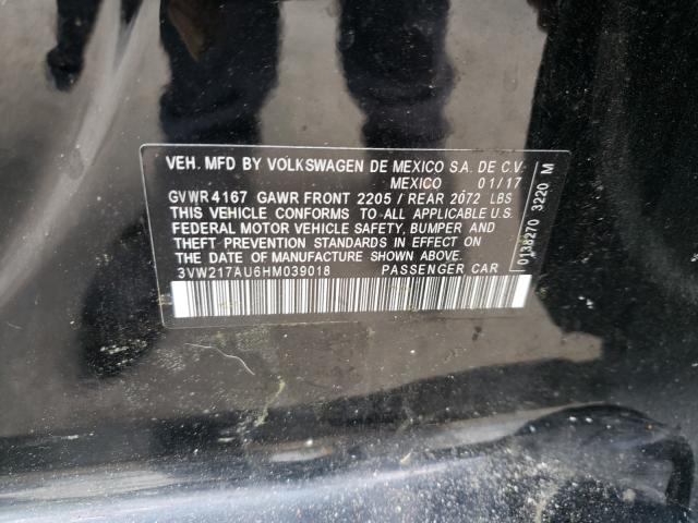 Photo 9 VIN: 3VW217AU6HM039018 - VOLKSWAGEN GOLF 