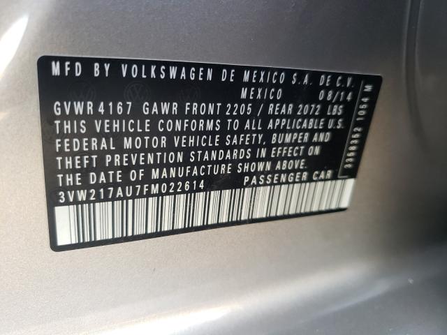 Photo 9 VIN: 3VW217AU7FM022614 - VOLKSWAGEN GOLF 