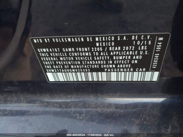 Photo 8 VIN: 3VW217AU8GM025393 - VOLKSWAGEN GOLF 