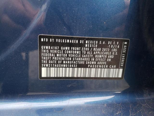 Photo 9 VIN: 3VW217AUXHM018432 - VOLKSWAGEN GOLF 