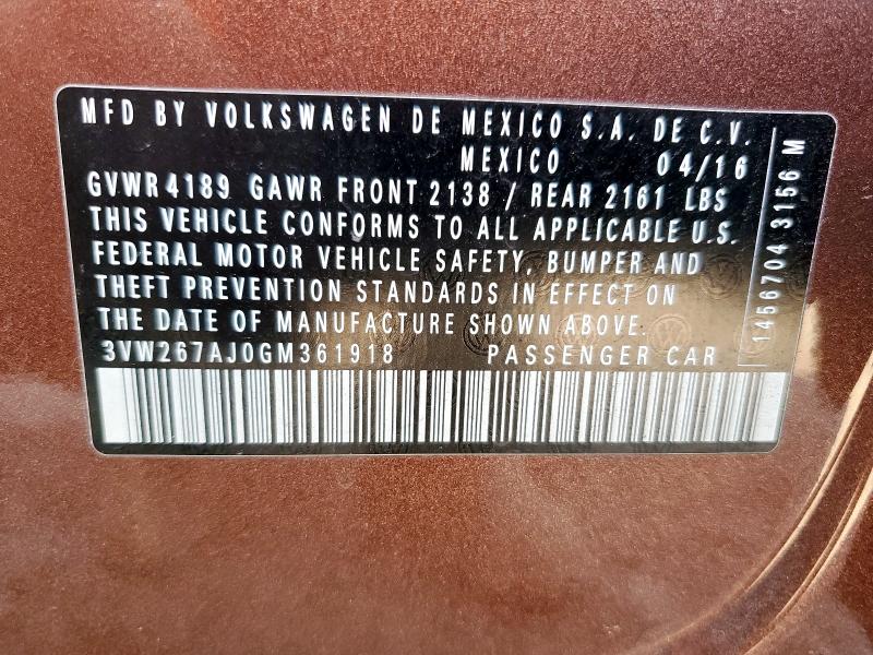 Photo 11 VIN: 3VW267AJ0GM361918 - VOLKSWAGEN JETTA S 