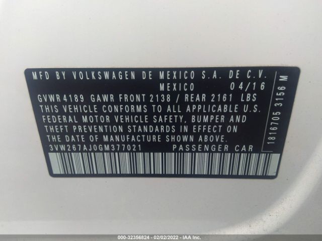 Photo 8 VIN: 3VW267AJ0GM377021 - VOLKSWAGEN JETTA SEDAN 