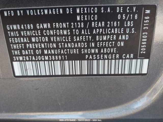 Photo 8 VIN: 3VW267AJ0GM388911 - VOLKSWAGEN JETTA 