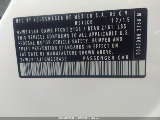 Photo 8 VIN: 3VW267AJ1GM298439 - VOLKSWAGEN JETTA SEDAN 