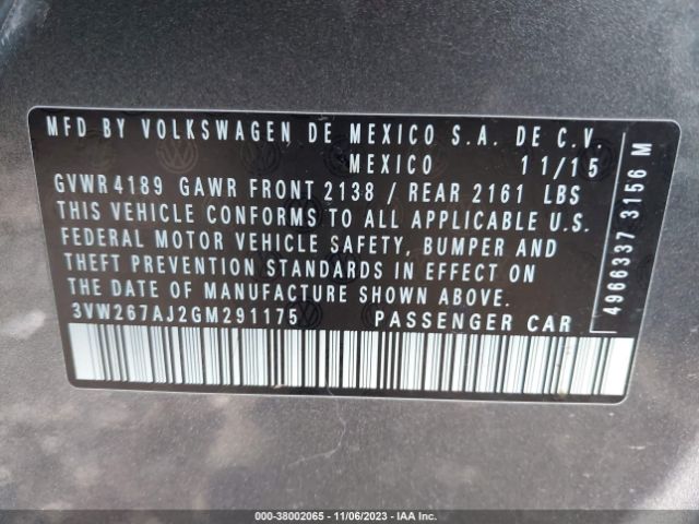 Photo 8 VIN: 3VW267AJ2GM291175 - VOLKSWAGEN JETTA 