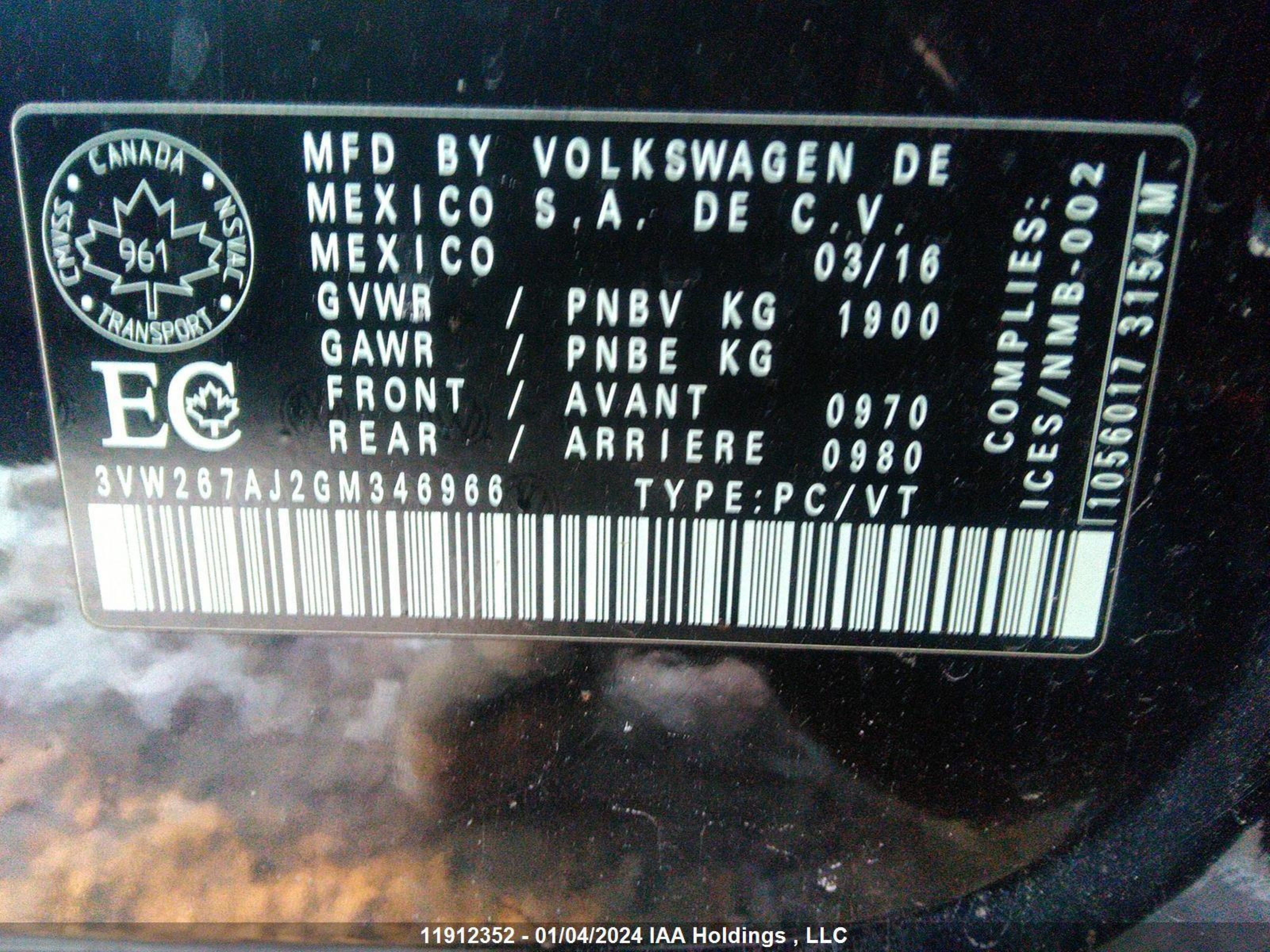 Photo 8 VIN: 3VW267AJ2GM346966 - VOLKSWAGEN JETTA 