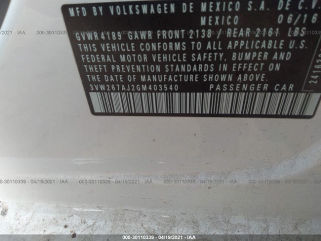 Photo 8 VIN: 3VW267AJ2GM403540 - VOLKSWAGEN JETTA SEDAN 