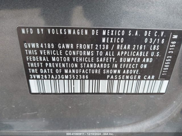 Photo 8 VIN: 3VW267AJ3GM352386 - VOLKSWAGEN JETTA 