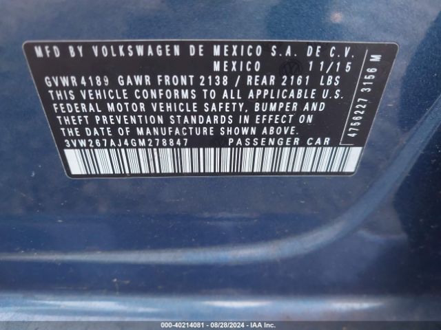 Photo 8 VIN: 3VW267AJ4GM278847 - VOLKSWAGEN JETTA 