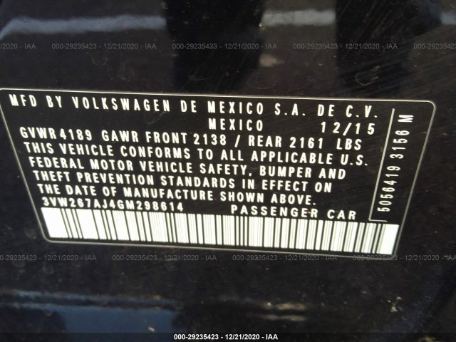 Photo 8 VIN: 3VW267AJ4GM298614 - VOLKSWAGEN JETTA SEDAN 