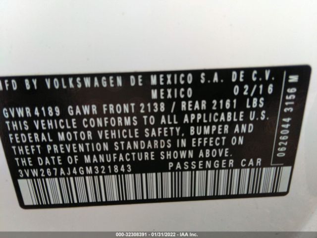 Photo 8 VIN: 3VW267AJ4GM321843 - VOLKSWAGEN JETTA SEDAN 