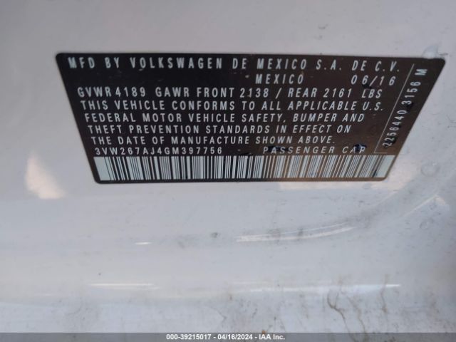 Photo 8 VIN: 3VW267AJ4GM397756 - VOLKSWAGEN JETTA 