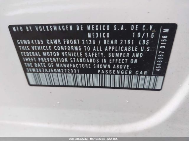 Photo 8 VIN: 3VW267AJ5GM272331 - VOLKSWAGEN JETTA 