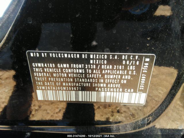 Photo 8 VIN: 3VW267AJ6GM399671 - VOLKSWAGEN JETTA SEDAN 