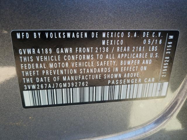 Photo 9 VIN: 3VW267AJ7GM392762 - VOLKSWAGEN JETTA S 