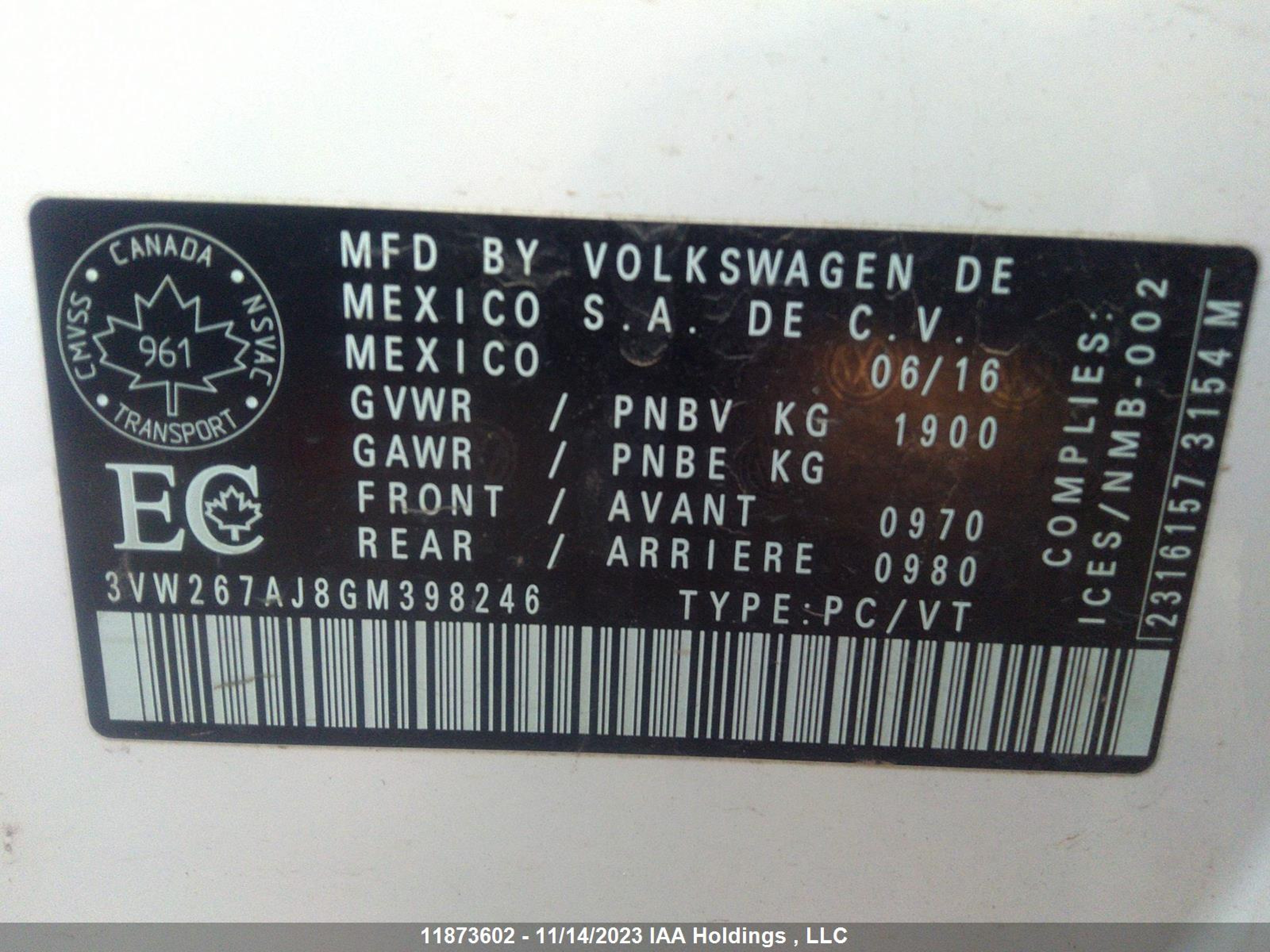 Photo 8 VIN: 3VW267AJ8GM398246 - VOLKSWAGEN JETTA 