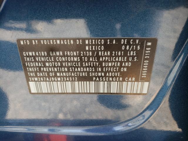 Photo 9 VIN: 3VW267AJ9GM234312 - VOLKSWAGEN JETTA S 