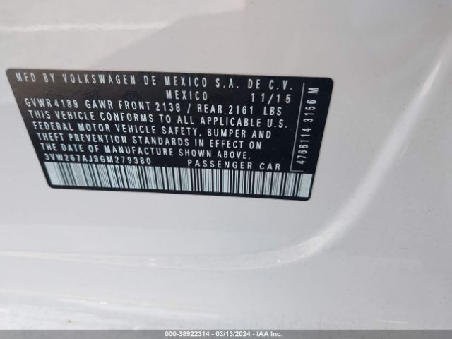 Photo 8 VIN: 3VW267AJ9GM279380 - VOLKSWAGEN JETTA 