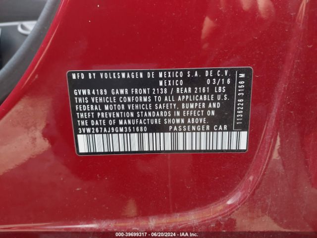 Photo 8 VIN: 3VW267AJ9GM351680 - VOLKSWAGEN JETTA 