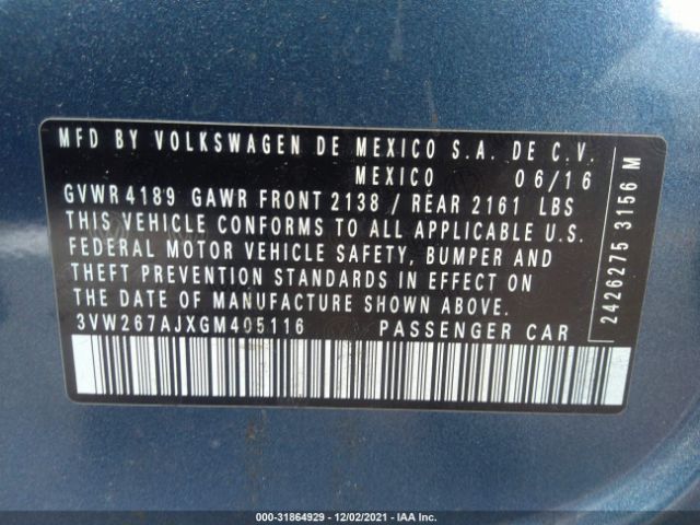 Photo 8 VIN: 3VW267AJXGM405116 - VOLKSWAGEN JETTA SEDAN 