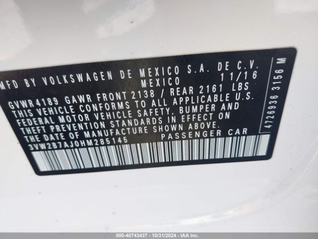 Photo 8 VIN: 3VW2B7AJ0HM285145 - VOLKSWAGEN JETTA 