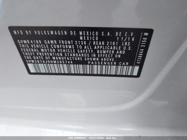 Photo 8 VIN: 3VW2B7AJ0HM285744 - VOLKSWAGEN JETTA 