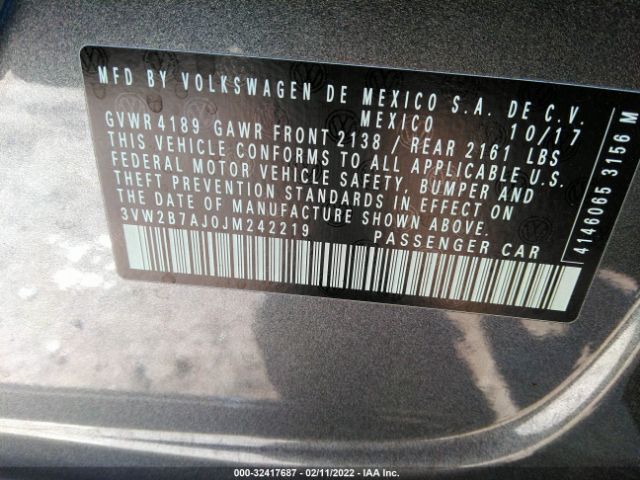 Photo 8 VIN: 3VW2B7AJ0JM242219 - VOLKSWAGEN JETTA 