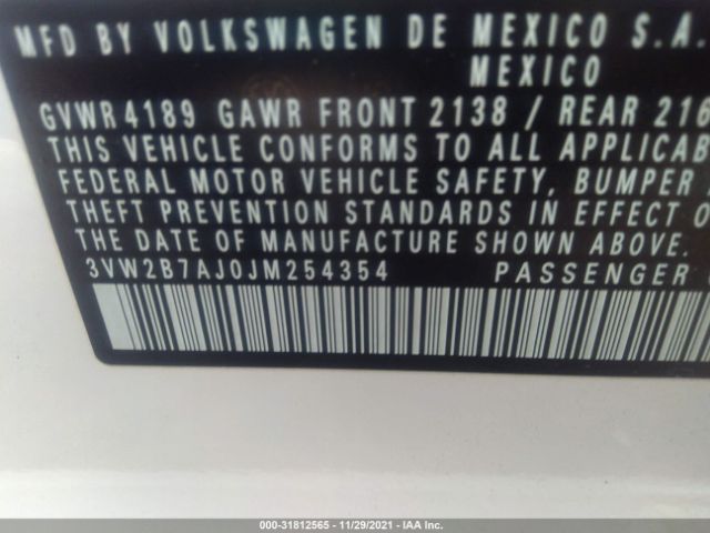 Photo 8 VIN: 3VW2B7AJ0JM254354 - VOLKSWAGEN JETTA 