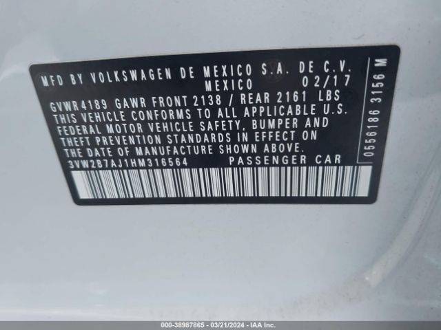 Photo 8 VIN: 3VW2B7AJ1HM316564 - VOLKSWAGEN JETTA 