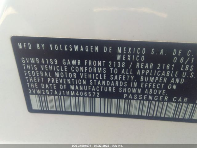 Photo 8 VIN: 3VW2B7AJ1HM406572 - VOLKSWAGEN JETTA 