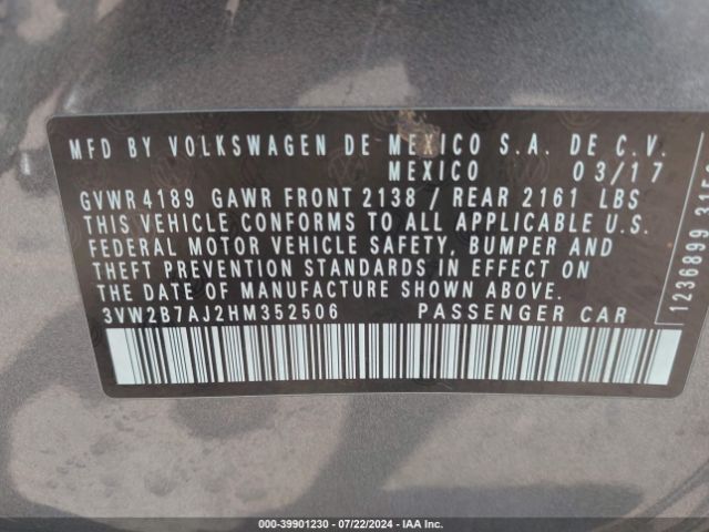 Photo 8 VIN: 3VW2B7AJ2HM352506 - VOLKSWAGEN JETTA 