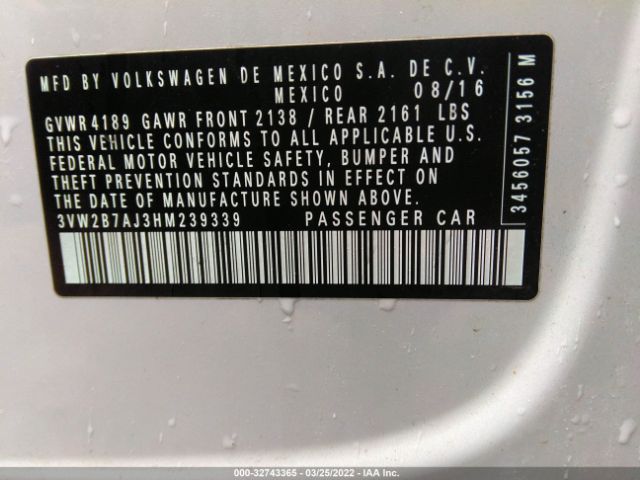 Photo 8 VIN: 3VW2B7AJ3HM239339 - VOLKSWAGEN JETTA 