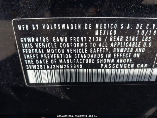 Photo 8 VIN: 3VW2B7AJ3HM252849 - VOLKSWAGEN JETTA 