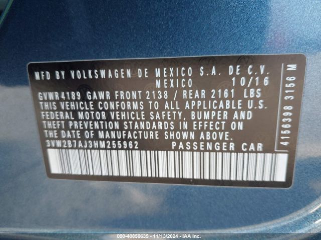 Photo 8 VIN: 3VW2B7AJ3HM255962 - VOLKSWAGEN JETTA 