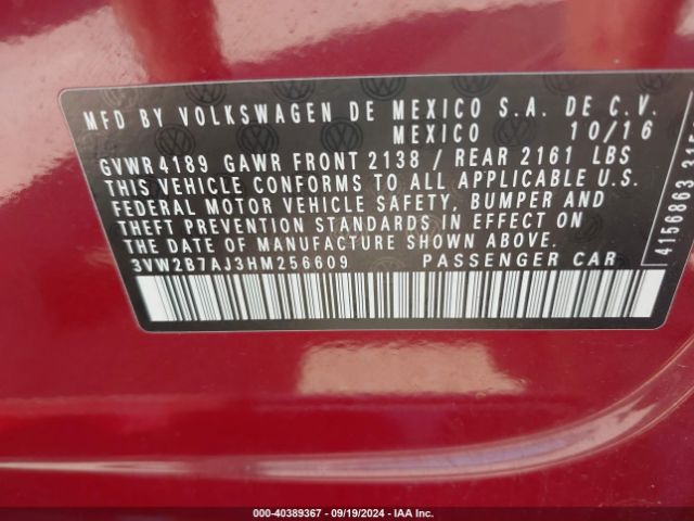 Photo 8 VIN: 3VW2B7AJ3HM256609 - VOLKSWAGEN JETTA 